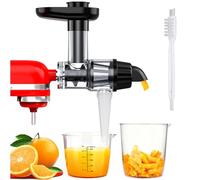 Extracteur de Jus pour KitchenAid von MMOBIEL - Accessoire de Slow Juicer à Froid, Extracteur de Jus de Fruits et Légumes - Avec Poussoir Alimentaire & Brosse de Nettoyage