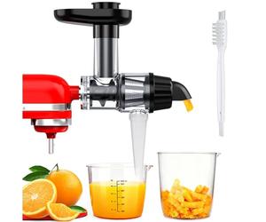 Extracteur de Jus pour KitchenAid von MMOBIEL - Accessoire de Slow Juicer à Froid, Extracteur de Jus de Fruits et Légumes - Avec Poussoir Alimentaire & Brosse de Nettoyage