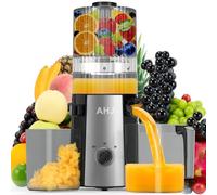Extracteur de Jus Slow Juicer, Extracteur de Légumes et Fruits Pression Avec Remplissage 135 mm, 100% Sans BPA, Extracteurs Jus Lent avec 2 Verres,Facile à Nettoyer, pour Mariage & Anniversaire
