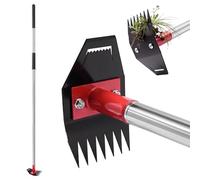 Extracteur de mauvaises herbes avec long manche 2 en 1 Outil de jardinage | Poignée réglable de 167,6 cm, extracteur de désherbage manuel pour jardin, cour, patio, loi
