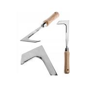 KADAX Gratte-Herbe, Gratte-Fente en Acier Inoxydable, Couteau à désherber avec Manche en Bois Ergonomique, grattoir de Joint Multifonctionnel, désherbeur pour Jardin (29,5x8 cm)
