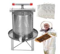 Extracteur de miel - 3 filtres à miel, grand extracteur de miel d'abeille | Presseur manuel de cire d'abeille en acier inoxydable, équipement de fabrication de vin