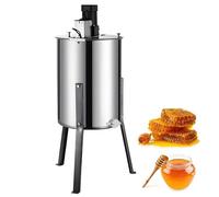 Extracteur de miel électrique 4 cadres - Séparateur de tambour rotatif en acier inoxydable de qualité alimentaire avec couvercle transparent et moteur silencieux pour l'apiculture - Essoreuse à miel