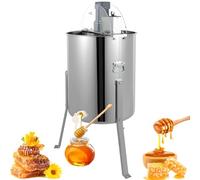 Extracteur de miel électrique, équipement apicole en acier inoxydable pour 4/8 cadres avec couvercle transparent, centrifugeuse à tambour pour apiculteurs professionnels et amateurs