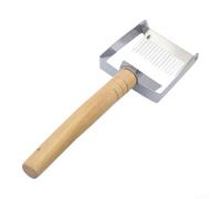 Extracteur de miel en acier inoxydable avec fourchette réglable et poignée en bois pour un entretien efficace de la ruche et grattage du peigne à miel Argenté 24 cm