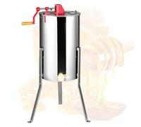 Extracteur de miel, extraction manuelle d'apiculture en acier inoxydable à 2/4 cadres avec couvercle transparent, centrifugeuse à nid d'abeille à hauteur réglable for équipement de rucher d'apiculture