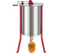 Extracteur de miel VEVOR, extracteur tangentiel manuel avec 6 cadres & couvercle transparent, extracteur de miel en acier inoxydable avec support réglable en hauteur, équipement d'extraction de rayons