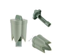 [Extracteur de noyau de fruits et légumes 2 en 1] Outil de retrait de noyau de pomme poivrée - noyau rotatif, bord dentelé, rangement superposé, boîte de couleur/sac en option (vert/beige)