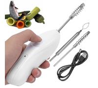 Extracteur de noyau électrique et grattoir - Spiraliseur portable rechargeable pour fruits, légumes et poissons, lame en acier inoxydable pour une préparation saine et un nettoyage rapide