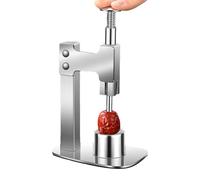Extracteur de noyaux de cerise, Extracteur de noyaux de dattes rouge - Séparateur de noyaux de cerise en acier inoxydable - Outil de dénoyautage de fruits polyvalent, presse