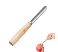 Extracteur de noyaux - Ustensile de cuisine en acier inoxydable - Coupe-fruits manuel multifonction avec poignée en bois antidérapante pour une préparation rapide de salades et jus