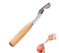 Extracteur de noyaux - Ustensile de cuisine en acier inoxydable, dénoyauteur manuel avec poignée en bois pour épépiner, couper, cuisiner et extraire le jus pour la cuisine