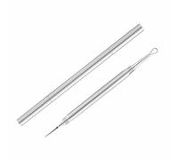 Extracteur de Point Noir Métal 2 En 1 Aiguille De Nettoyage De L'Acné Extrémité Extracteur De Comédons pour le Nez et le Visage,Argent