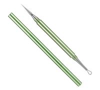 Extracteur de Point Noir, Métal 2 en 1 Aiguille de Nettoyage de l'Acné Professionnel Aiguille à Bouton Double Extrémité Extracteur de Comédons pour le Nez et le Visage (Vert)