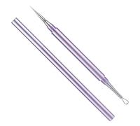 Extracteur de Point Noir, Métal 2 en 1 Aiguille de Nettoyage de l'Acné Professionnel Aiguille à Bouton Double Extrémité Extracteur de Comédons pour le Nez et le Visage (Violet)
