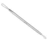 Extracteur de points noirs, boutons et comédons - Outil double face - Doux au toucher et antidérapant - Pour enlever les points blancs (acier inoxydable) (TT-029)