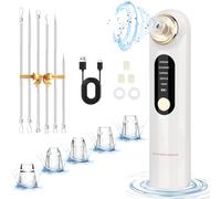 Extracteur de points noirs électrique - Nettoyeur de pores - Nettoyage du visage - Rechargeable par USB - Extracteur de points noirs - Avec 4 niveaux d'aspiration et 4 têtes
