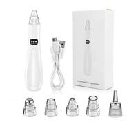 Extracteur de points noirs Port USB rechargeable Dissolvant de points noirs 3 vitesses Contrôle des pores Aspirateur avec 5 sondes Extracteur pores Bouton portable pour femmes et hommes Blanc...