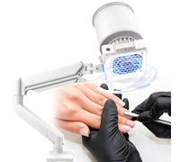 Extracteur de poussière d'ongles professionnel,avec filtre réutilisable,support réglable et lumière LED,outil d'aspiration professionnel adapté à la maison et aux salons de manucure