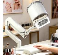 Extracteur de poussière d'ongles professionnel, avec support réglable et lampe LED, ventilateur sous vide à faible bruit for vernis gel, manucures et pédicures