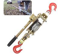 Extracteur de treuil manuel portable à cliquet multifonction avec câble métallique et crochets pour clôture, retrait de souches d'arbre, tension et installation de fils, capacité de charge lourde