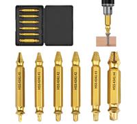 Extracteur de Vis Cassée 6 pièces, Set d’Extracteurs de Goujon à Dureté Maximale de 66 HRC, Outil pour Enlever Vis Endommagées avec Emballage Pratique et Portable