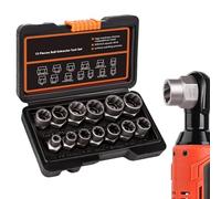 Extracteur de vis, jeu de douilles de 4,3 cm pour éléments de fixation endommagés, extracteur d'écrou d'entraînement avec adaptateur 3/8", fonction de prise robuste, kit d'outils pour endommagés