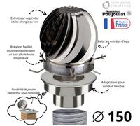 Extracteur fumées Aspirotor + adaptateur tubage 150 Poujoulat Diamètre 150 CHEMINEES POUJOULAT