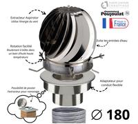 Extracteur fumées Aspirotor + adaptateur tubage 180 Poujoulat Diamètre 180