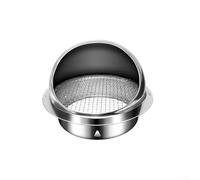 Extracteur mural rond en acier inoxydable brossé avec protection en maille et joint d'étanchéité pour sèche-linge, salle de bain, ventilateur de cuisine et conduit AC, argenté (150 mm)