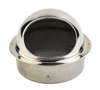 Extracteur mural rond en acier inoxydable brossé avec protection en maille et joint d'étanchéité pour sèche-linge, salle de bain, ventilateur de cuisine et conduit AC, argenté (160 mm)