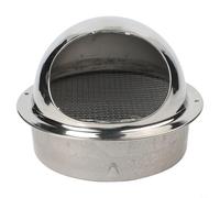 Extracteur mural rond en acier inoxydable chromé avec grille anti-courants d'air pour séchoir de cuisine et salle de bain (160 mm)