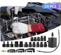 Extracteur pneumatique d'injecteur diesel, pression de service de 5 à 8 bars, 19 adaptateurs inclus, retrait efficace de l'injecteur