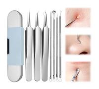 Extracteur Point Noir, 7 Pièces Tire Comédons Pince Professionnels en Acier Inoxydable, Extracteur de Comédons Premium tire comedon point noir pour Enlever Boutons, Acnés