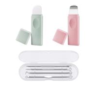Extracteur Point Noir et Spatule Silicone Visage, Kit de 6 Pièces avec Tire Comedon Professionnel et Brosse Exfoliante pour Nettoyage des Pores et Soin du Visage, Vert et Rose