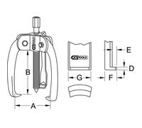 Extracteur universel à 3 griffes 15-70 mm 65 mm KS TOOLS - 630.0016