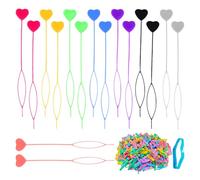Extracteurs De Cheveux D'Amour 16 Pièces, 1 Paquet De Petits Élastiques, Gadgets De Perles Tressées, Outils Pour Cheveux, Tresses De Cheveux, Outils De Coiffure