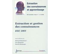 Extraction et gestion des connaissances egc 2003 rsti serie - Hacid Mohand-Said - Hermes Science Publications - broché - Livre