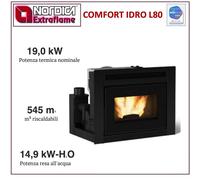 Extraflame 1282000 Comfort Hydro L80 Insert Thermo Cheminée Pellet 19,0 Kw