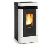 ExtraFlame Lucia.16 Poêle À Pellets Canalisé 12KW Foyer En Fonte 1292501 Blanc