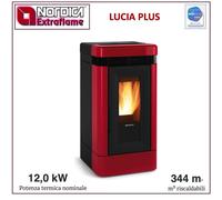 EXTRAFLAME 1283250 LUCIA PLUS POÊLE À PELLETS CANALISÉ 12KW MAIOLIQUE BORDEAUX