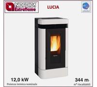 Extraflame 1283201 Lucia Blanc Poêle Pellet Faïence Âtre Fonte 12,1KW