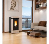 Extraflame 1292502 LUCIA.16 Taupe Poêle Pellet Faïence Âtre Fonte 12,1KW