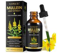 Extrait de Feuilles de Molène, Gouttes de Molène Absorption Rapide, Gouttes D'extrait de Feuille de Molène pour Poumons, Complément Végétarien et Santé, Nettoyage et Soutien Respiratoire Saine 60 ML