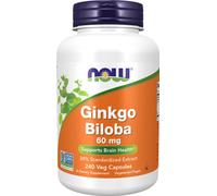 Extrait de Ginkgo Biloba 24% 60 mg 240 gélules végétales Now Foods