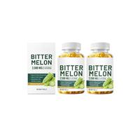 Extrait de melon amer 25 : 1, 2 500 mg par portion, 60 végétaliens - Standardisé à 10% de principes amers, sans OGM.,2PCS