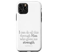 extraits de la Bible - Tout Passe par Le Christ (Philippiens 4:13) Coque pour iPhone 11 Pro