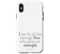 extraits de la Bible - Tout Passe par Le Christ (Philippiens 4:13) Coque pour iPhone X/XS