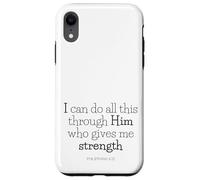 extraits de la Bible - Tout Passe par Le Christ (Philippiens 4:13) Coque pour iPhone XR