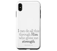 extraits de la Bible - Tout Passe par Le Christ (Philippiens 4:13) Coque pour iPhone XS Max